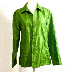 c.l.o.t.h.e.s Embroidered, Beaded, sequined Spring GREEN Jacket, Size L